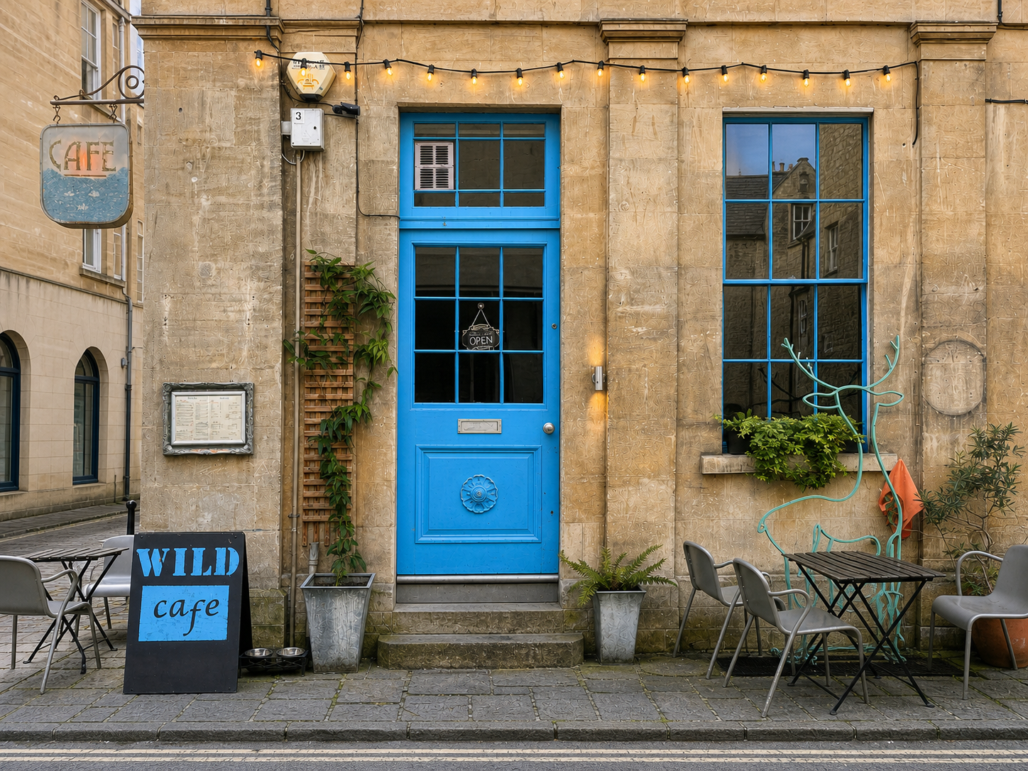 The front of Wild Cafe on Queen Street in Bath